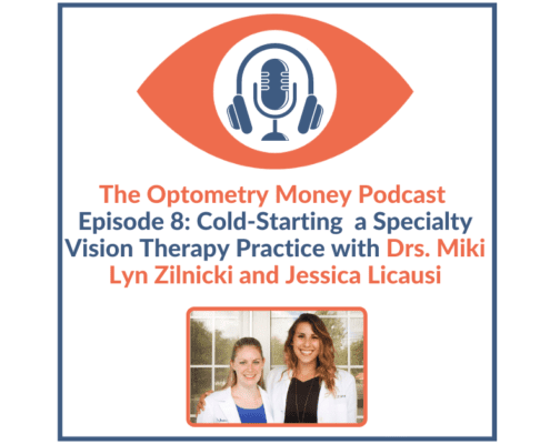 Episode 8 of the Optometry Money Podcast with Dr. Miki Lyn Zilnicki and Dr. Jessica Licausi