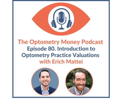 Episode 80 of Optometry Money Podcast with Erich Mattei about optometry practice valuations